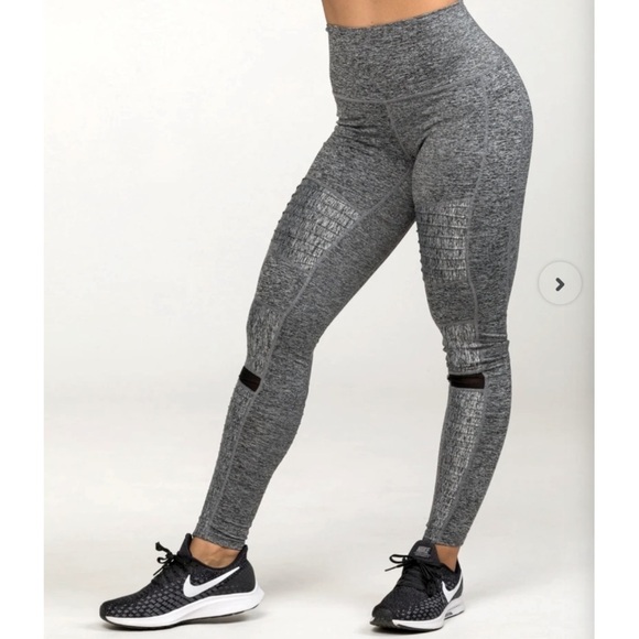 NEW LA SOCIETY gray mesh women’s LEGGING HEATHER CHARCOAL size S - Picture 1 of 6